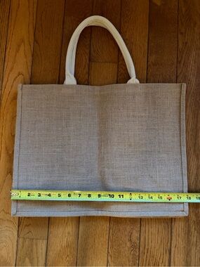 Everyday Natural Tote Bag with White Handles